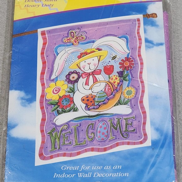 Michaels' Exclusive Welcome Easter Bunny Art Reflections Banner 25"x38" NIP - Picture 1 of 6